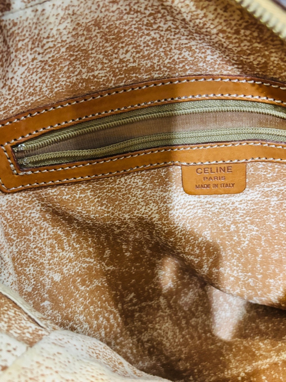 Vintage Celine Macadam Boston Top Handle Bag brown canvas (pvc) leather Italy - Picture 9 of 15